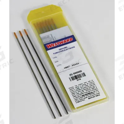 WESTWARD Tungsten Electrode: 1.5% Lanthanated, 3/16 in x 7 in, Gold, EWLa-1.5 - 1.5% Lanthanated Tungsten Electrodes