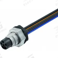 MURRELEKTRONIK Cordset: MQ15 Male – Front Mounting Receptacle, X, 4 Pins, 0.5 m Wire Lead Lg (MPN 7000-P8281-P820050). Key specifications — Cable Jacket Material: PVC; IP Rating: IP67; Brand: MURRELEKTRONIK; Wire Size: 14 AWG; Coding: X.
