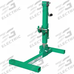 GREENLEE Reel Stand: 0 Spindles, 11 in x 18 in x 54 in, For 72 in Max Spool Dia, Steel, 1 Spindles (MPN RXM). Key specifications — Adjustment Type: Crank; Brand: GREENLEE; Color: Green; Material: Steel; Finish: Powder Coated; For Maximum Spool Diameter: 72 in.