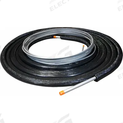 DURO LINE Steel Refrigerant Lineset: 50 ft Lg, 1/2 in Insulation, 1/4 in Plain Liquid - Insulated Line Sets