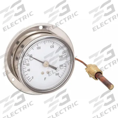 APPROVED VENDOR Analog Panel Mount Thermometer: 0°F to 160°F, ±1°F Scale Division - General Purpose Panel Mount Dial Thermometers