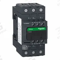 SCHNEIDER IEC Magnetic Contactor: Non-Reversing, 3 Poles, 3NO Contacts, 50 A, 208V AC Coil (MPN LC1D50ALE7). Key specifications — Brand: SCHNEIDER; Integrated Surge Suppression: No.