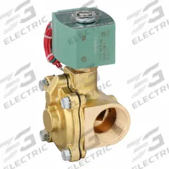 REDHAT Solenoid Valve: 2-Way, Normally Open, 1 1/4 in Pipe Size, 24V DC, Watertight, High Flow (MPN 8210G018LF 24/DC). Key specifications — attr985516: 1-1/4 in; attr985521: 24V DC; attr985484: REDHAT; attr985485: Watertight.
