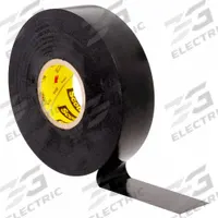 3M Electrical Tape: 3/4 in Wd, 25 3/8 yd Lg, 7 mil Thick, Vinyl, Rubber, 600 V Volt Rating, Black (MPN 33+SUPER-3/4X76FT). Key specifications — Series: Super 33+.