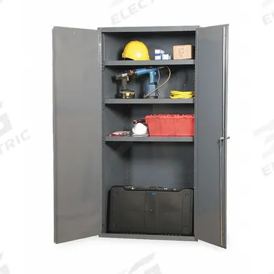 DURHAM MFG Storage Cabinet: 36 in x 24 in x 72 in, Swing Handle & Keyed, 14 ga Panel Thick - Industrial Shelf Cabinets