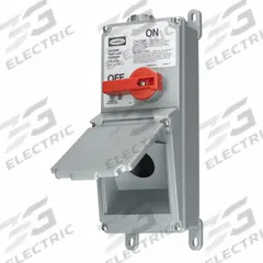 HUBBELL Disconnect Switch Enclosure: 600 V AC, Non-Metallic, Indoor/Outdoor (MPN SETL3). Key specifications — Brand: HUBBELL; For Use With: Safety-Shroud Twist-Lock® Receptacles; For Disconnect Switch Size: 30 A.