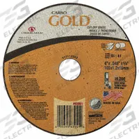 APPROVED VENDOR Abrasive Cut-Off Wheel: Type 1, 4" x 0.045" x 5/8", Aluminum Oxide, 46 Grit (MPN 66252850584). Key specifications — Series: Carbo Gold Cut; Brand: APPROVED VENDOR.