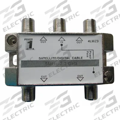 POWER FIRST Cable Splitter: (1) F-Type Female x (4) F-Type Female Splitter, Max. 2,300 MHz - Coaxial Splitters & Adapters for Data, Audio & Video