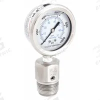 KODIAK Pressure Gauge with Diaphragm Seal: 0 psi to 1,000 psi, KC301/DSM35FLUSH, 2 1/2 in Dial, 4X (MPN KC301L251000/DSF14-M). Key specifications — Brand: KODIAK; Gauge Case Liquid: Glycerin; Seal Fill Liquid: Mineral Oil; Gauge Case Material: 304 Stainless Steel; Seal Lower Housing Material: 316 Stainless Steel; Accuracy: ±1.60%; Gauge Wetted Parts: Stainless Steel.