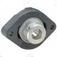 INA 2 Bolt Flange Bearing: Radial Ball, 12 mm Bore, Cast Iron, Eccentric Collar, 81 mm Lg, Rhombus (MPN FLCTE12-XL). Key specifications — Bore Type: Cylindrical; Brand: INA; Lubricant Material: Lithium Complex Grease; Mounting Bolt Size: M6; Split Housing: Not Split; System of Measurement: Metric.