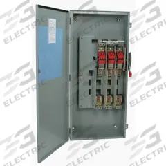 EATON Safety Switch: Non-Fusible, 100 A, Three Phase, 600V AC, Galvanized Steel, Indoor/Outdoor (MPN DH363URK). Key specifications — attr867131: EATON.