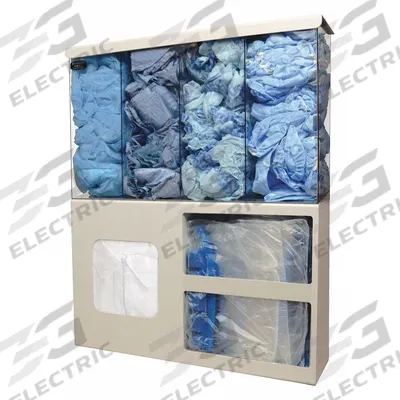 BOWMAN DISPENSERS Protection System: 25 in Overall Wd, 6 3/4 in Overall Dp, 4 Compartments - Surgical Gown & Dressing Dispensers