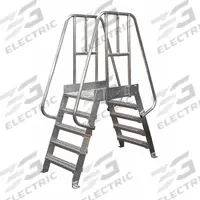 COTTERMAN Crossover Bridge: 4.7 ft Platform Ht, Steel, 500 lb Load Capacity, Serrated, 7 Steps (MPN 7SPS24A3C1P3). Key specifications — Brand: COTTERMAN; Color: Gray; Tread Type: Serrated.