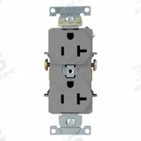 LEVITON Duplex Receptacle/Oultet, 20 Amp: Duplex, 5-20, Gray, 125V AC, 20 A, 2 Pole / 3 Wire (MPN 5342-GY)