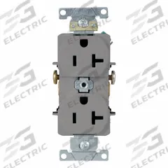 LEVITON Duplex Receptacle/Oultet, 20 Amp: Duplex, 5-20, Gray, 125V AC, 20 A, 2 Pole / 3 Wire (MPN 5342-GY)