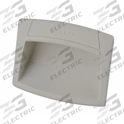 ELESA Recessed Pull Handle: Snap-In, Plastic, White, Tray, 3.5 in Overall Lg - Angled Inset Pull Handles