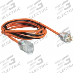 APPROVED VENDOR Extension Cord: Outdoor Use, 10 ft Lg, Outlet, 5-15P, 14/3, SJTW, Black/Orange (MPN 1XUP4). Key specifications — Brand: APPROVED VENDOR; Temperature Rating: -40° to 167°F; NEMA Plug Configuration: 5-15P.