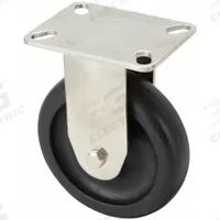 APPROVED VENDOR Plate Caster: Rigid, No Brake, Polyolefin, 5 in Wheel Dia., 1 1/4 in Wheel Wd, Rigid (MPN 400K77). Key specifications — Brand: APPROVED VENDOR; Wheel/Tread Color: Black; Roll Up: Rigid.