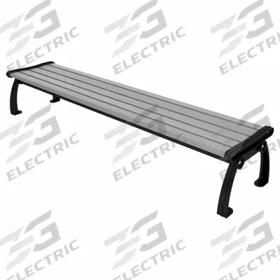 ULTRASITE Outdoor Bench: Heritage, 96 in Overall Lg, 17 in Overall Ht, Gray, Black - Vandal Resistant Resinwood Benches