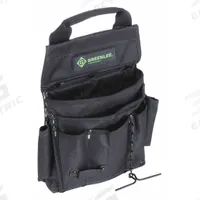 GREENLEE Tool Pouch: For 3 in Belt Wd - Max, 7 Pockets, Black (MPN 0158-17). Key specifications — Closure Type: Open Top; Attachment: Belt Slot; Color: Black; Brand: GREENLEE; For Tool Type: Flashlights.