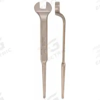 AMPCO Spud Wrench: Aluminum Bronze, Natural, 1 5/8 in Head Size, 1 3/8 in Offset, 20 in Overall Lg (MPN W-224). Key specifications — attr309910: Natural; attr309909: Aluminum Bronze; attr324944: AMPCO.