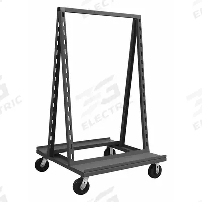 APPROVED VENDOR Bin Cart: 2,000 lb, 0 Bins/Tubs, Gray, 38 1/2 in L x 40 in W x 67 1/2 in H - Customizable Large Bin-Tray Carts with Slotted A-Frame