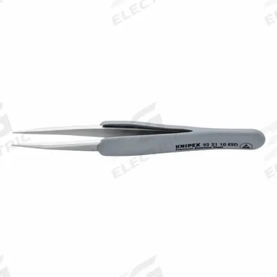 KNIPEX Precision Tweezers: Stainless Steel, Point, Straight Tip - ESD-Safe Tweezers