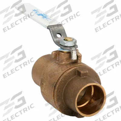 APOLLO Manual Two-Way Ball Valve: 1 1/4 in Size, Brass/Bronze, Straight, Sweat x Sweat - Bronze Ball Valves
