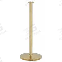 Contemporary Top Post: Contemporary, 39 in Post Ht, Steel, Flat, 36 in to 40 in, Not ADA Compliant (MPN QWAY314-2P). Key specifications — Brand: QUEUEWAY; Base Shape: Dome; Base Material: Brass; Post Material: Steel; Post Finish: Polished Brass.
