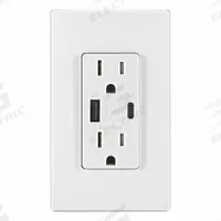 USB Receptacle: Decorator Duplex, 5-15R, USB Type A/C, White, 125V AC, 15 A (MPN T5634-W). Key specifications — Brand: LEVITON.
