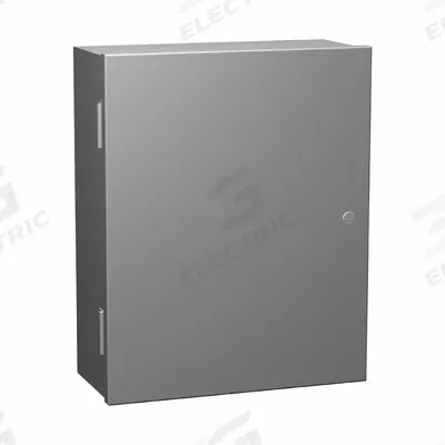 HAMMOND Enclosure: Steel, 20 in x 20 in x 7 in, NEMA 1, Solid Cover, Hinged - Steel Indoor Enclosures with Hinged Covers
