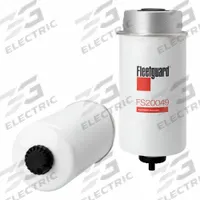 FLEETGUARD Automotive Fuel Filter: 14 in Overall Lg, 3 3/8 in Outside Dia, Caterpillar, BF46039-D (MPN FS20049). Key specifications — attr1137520: BF46039-D; attr1137521: FS20049; attr434022: FLEETGUARD; attr1017113: Caterpillar.