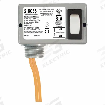 FUNCTIONAL DEVICES INC / RIB Prewired Rocker Switch: 2 Positions, SPST - Enclosed Prewired Rocker Switches