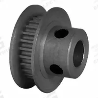 DAYTON Timing Pulley: Modified Curvilinear, Fixed, For GT Timing Belt Section, For 3 mm Belt Wd (MPN 26-2P03M6FA6). Key specifications — Brand: DAYTON; Finish: Clear Anodized; For Belt Series: Powerhouse®.