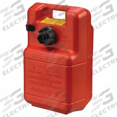 SCEPTER MARINE Marine Fuel Tank: 3 gal Capacity, 8 1/8 in Ht, 16 3/4 in Lg, 10 1/2 in Wd (MPN 08590). Key specifications — Integrated Fuel Gauge: No; Brand: SCEPTER MARINE.