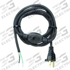 APPROVED VENDOR Power Cord: 10 ft Lg, 3/16, 5-15P Plug, Bare Wire Receptacle, SJO, Rubber, 125V AC (MPN 1TNC6). Key specifications — attr1326987: APPROVED VENDOR; attr1326973: Rubber.