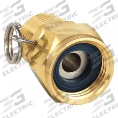 SANI-LAV Swivel Hose Adapter: Brass, Brass, 1 1/2 in Overall Lg, 3/4 in Inlet Connection Size, GHT (MPN N17). Key specifications — Inlet Connection Type: GHT; Brand: SANI-LAV; Color/Finish: Brass; Includes: Trigger Lock Ring; Material: Brass; Product Type: Hose Adapter.