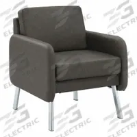 OFFICE STAR Armchair: Gray, Gray, 4 Casters/Glides, 26 in Overall Wd, 33 1/2 in Overall Ht, Leather (MPN SL5601-P52). Key specifications — Brand: OFFICE STAR; Features: Anti-Scratch Floor Glides; Back Material: Leather; Seat Material: Polyurethane; Chair Material: Faux Leather.
