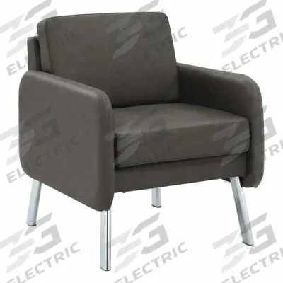 OFFICE STAR Armchair: Gray, Gray, 4 Casters/Glides, 26 in Overall Wd, 33 1/2 in Overall Ht - Accent Chairs