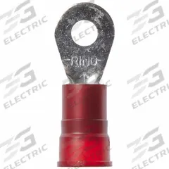 3M Ring Terminal: Red, Nylon Insulation, #10 Stud Size, 8 AWG to 8 AWG Wire Sizes, 1,000 V (MPN MN8-10R/SK). Key specifications — attr1308027: 3M.