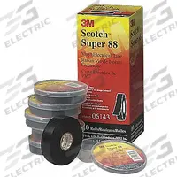 3M Electrical Tape: 3/4 in Wd, 36 yd Lg, 8.5 mil Thick, Vinyl, Rubber, 600 V Volt Rating, 48 PK (MPN 88-Super-3/4x36YD). Key specifications — Series: Super 88.