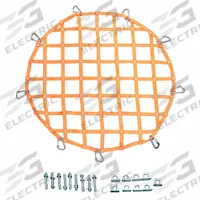 US NETTING Safety Netting System: 5 in Mesh Size, Perimeter Netting, Orange, 3 ft Lg, Net, Worker (MPN RHNCSSN-B-3). Key specifications — Shape: Round; Brand: US NETTING; Netting Type: Perimeter Netting; Standards: OSHA 1910.145; Protection Type: Worker; Net System Component: Net; Color: Orange.