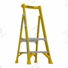 WERNER Platform Stepladder: 2 ft Ladder Size, Fiberglass, 375 lb Load Capacity, 20 lb Wt (MPN PD7302). Key specifications — Brand: WERNER; Included Features: Guard Rail.