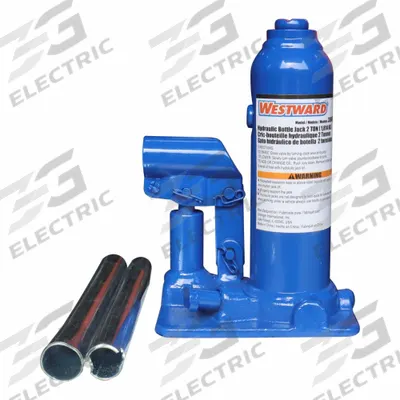 WESTWARD High-Clearance Bottle Jacks: Steel, Manual Handle, Mechanical, 2 ton Load Capacity