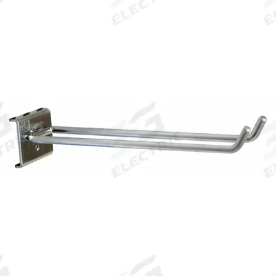 TRESTON Double Rod Pegboard Hook: 1 7/8 in x 7 7/8 in x 1 3/4 in, 5 Hooks, Screw-In - Hooks for Square-Hole Pegboard