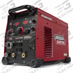 LINCOLN ELECTRIC Multiprocess Welder: Flextec 350XP, DC, Power Source Only (MPN K4272-2). Key specifications — Maximum Amperage (Stick): 425 A; Maximum Amperage (TIG): 425 A; Input Voltage (Nominal) (Merch - Table Column, Filters): 575V.