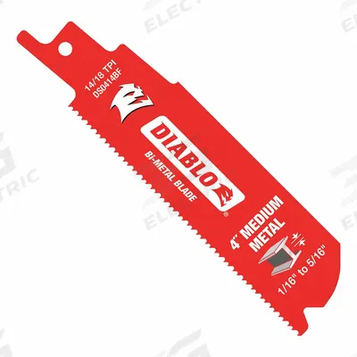 DIABLO Reciprocating Saw Blade: 14/18 Teeth per Inch, 4 in Blade Lg, 0.04 in Blade Thick - Nail-Embedded-Wood-Cutting Blades