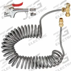 ROADPRO Air Gun Kit: Thumb-Lever Grip, Zinc Alloy, 1/4 in Male, 2 Nozzle(s), Straight, Focused (MPN RP63052). Key specifications — attr1328526: Zinc Alloy; attr1328500: (2) Nozzle Fittings; attr1328508: ROADPRO; attr1328515: No.