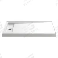 KOHLER Shower Base: Rectangle, Single Threshold, Cast Iron, 34 in Overall Lg, 4 1/2 in Overall Ht (MPN K-9177-0). Key specifications — Material: Cast Iron; Drain Location: Left; Features: Recessed Drain (Can Be Used with K-9155 Or K-9156 Drain Cover); Brand: KOHLER.