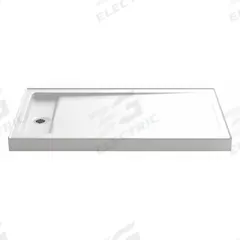 KOHLER Shower Base: Rectangle, Single Threshold, Cast Iron, 34 in Overall Lg, 4 1/2 in Overall Ht (MPN K-9177-0). Key specifications — Material: Cast Iron; Drain Location: Left; Features: Recessed Drain (Can Be Used with K-9155 Or K-9156 Drain Cover); Brand: KOHLER.